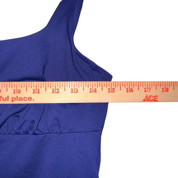 Lands End Sz 8 Navy Tankini Top Square Neck Underwire Beach Cruise Pool - Picture 2 of 7